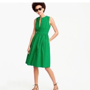 JCrew Green Eyelet Dress